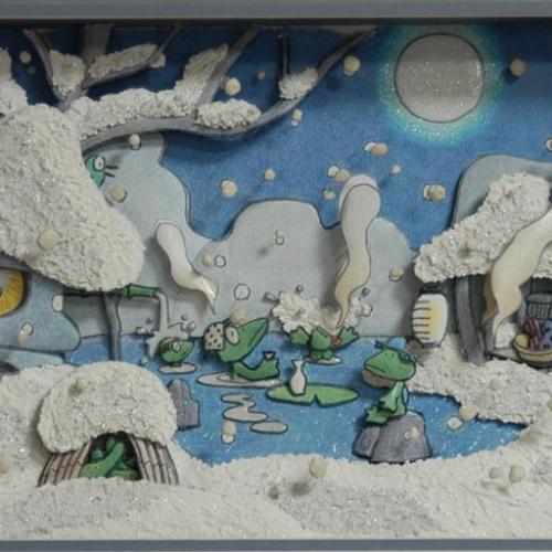 降る雪や のの字のの字の 湯のけむり 降る雪や のの字のの字の 湯のけむり