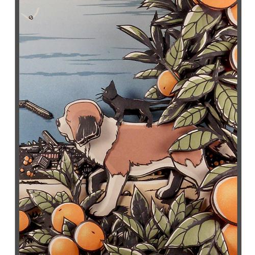 切り絵を用いた3Dピクチャーです 切り絵を用いた3Dピクチャーです