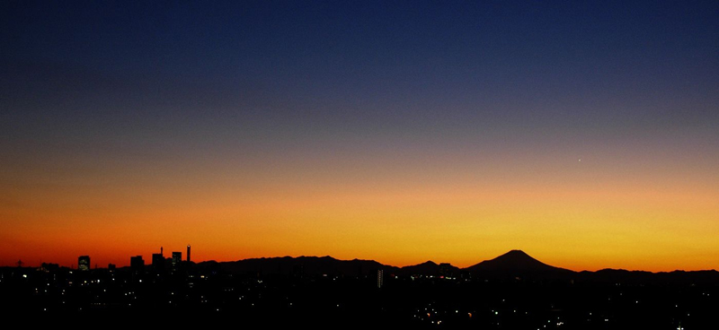 2006.12.29日の夕焼けの富士山